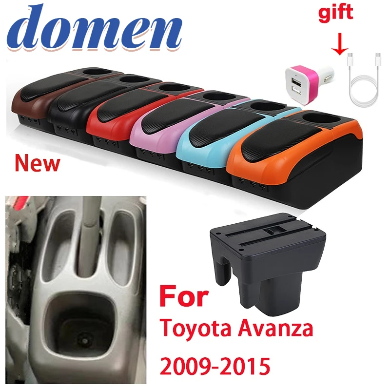 

For Toyota Avanza Armrest Box 2009-2015 For Toyota Avanza Center Console Modification Accessories Cup Holder Large Space USB