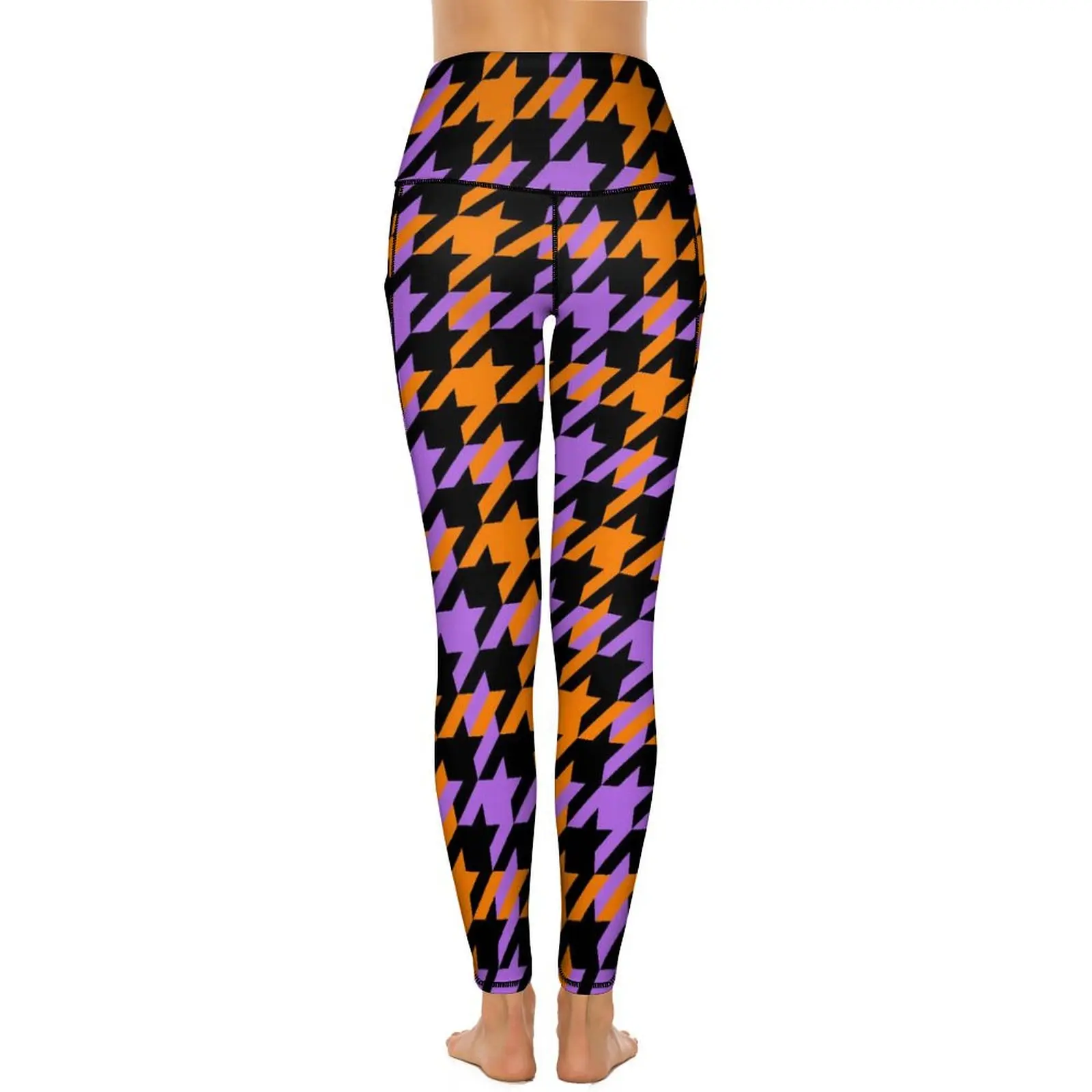 Houndstooth Check Leggings Sexy Classic Dog Tooth Push Up Yoga Pants Casual Elastic Leggins Female Fitness Running Sport Legging