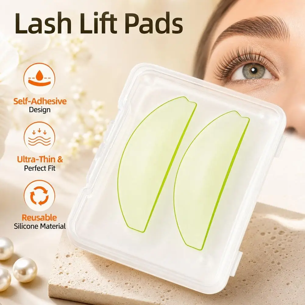1 Pair Self-Adhesive Silicone Lash Lift Pads Ultra-Thin Eyelash Perming Shields Rods Reusable Eye Patch Makeup Tools