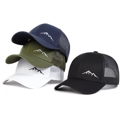 Unisex Minimalist Mountain Embroidery Baseball Net Caps Spring and Summer Outdoor Adjustable Casual Hats Sunscreen Hat