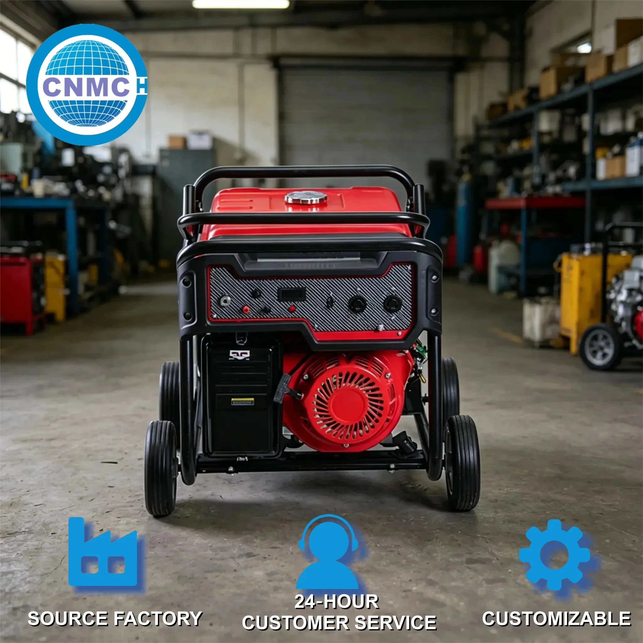 CNMC 3kw 5kw 6kw 7.5kw 9.5kw Open Frame Petrol Generator 50HZ 60HZ Household Petrol Generator with Wheel CE EPA Certified
