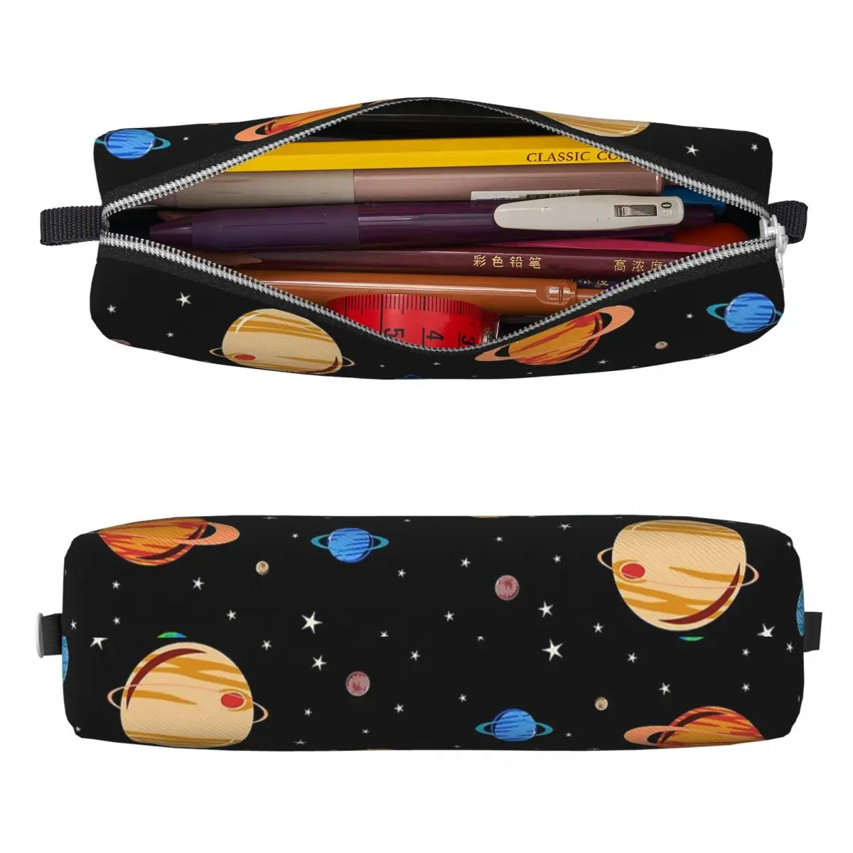 Imagem -02 - Cute Planets Pencil Case Venus Space Box para Estudante Grandes Bolsas de Armazenamento Presente do Escritório Papelaria Divertimento