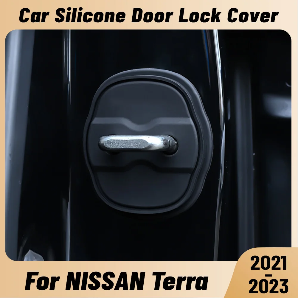 For NISSAN TERRA 2021-2023 Car Door Shock Absorber Door Lock Protector Silicone Auto Door Lock Latches Cover Accessories