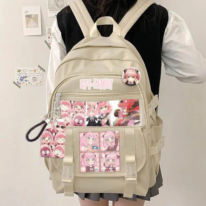 SPY×FAMILY Anya Forger Anime Peripheral Two-dimensional Cartoon Cute Girl Backpack Creative Girl's Heart Student School Bag Gift