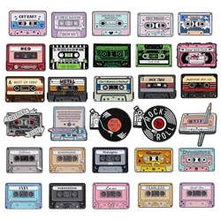80s 90s Music Cassette Tape Enamel Pins Custom Retro Nostalgic Radio CD Card Brooch Lapel Badge Classic Jewelry Gift For Friends