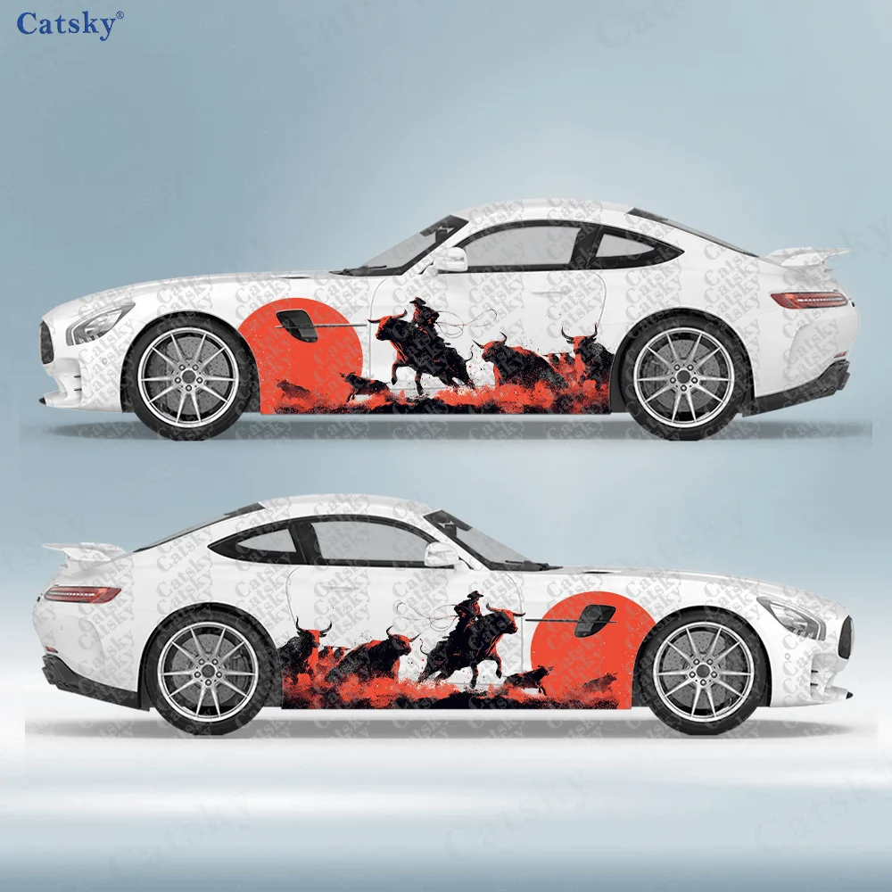 

2 шт. наклеек с изображением стада быков Red Bull, прочные, устойчивые к выцветанию, самоклеящиеся, водонепроницаемые и устойчивые к царапинам наклейки из ПВХ.