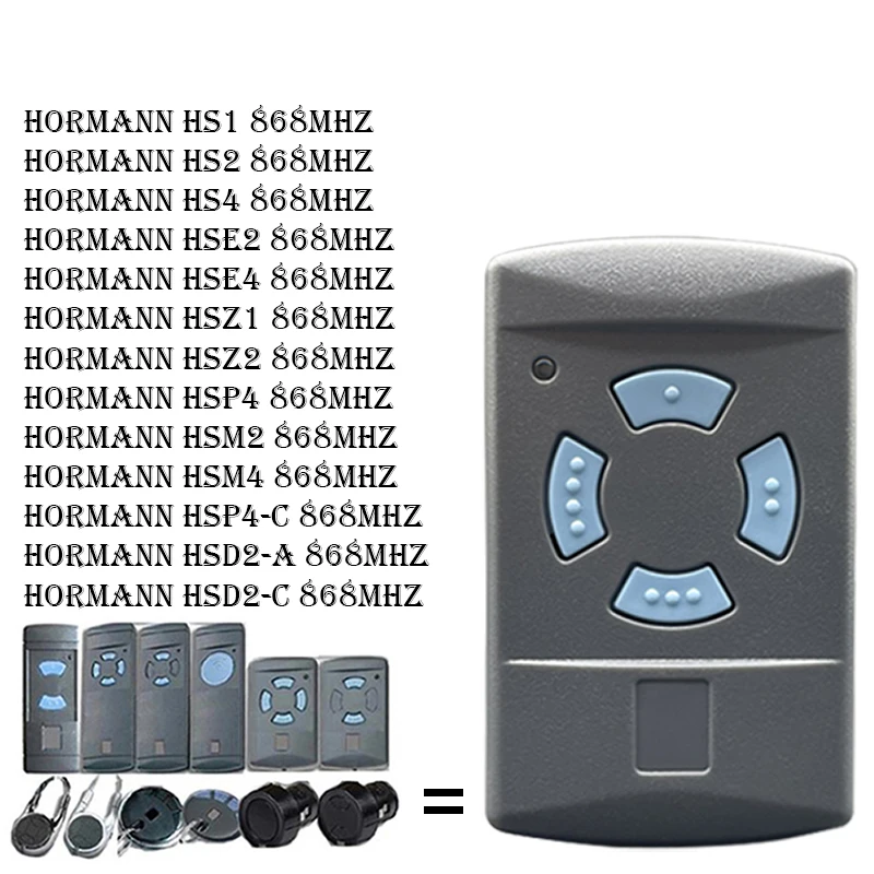 HORMANN 868 MHz Remote Control HORMANN HSM2 HSM4 HSE4 HSE2 HS1 HS2 HS4 Garage Gate Remote Control 868.35MHz Handheld Transmitter