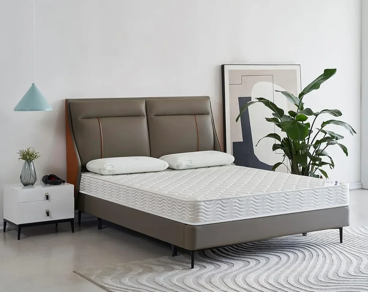 Oliver & Smith Queen Mattress - 6 Inch Hybrid Queen Size Mattress with Pocketed Coil Springs with High Density & Comfort image 3