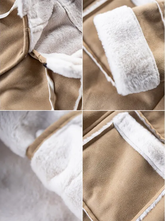 Or Jaet – manteau mi-long à capuche et chaud pour femme, doublure en fourrure d'agneau, coupe ample, coréen, en coton, nouvelle collection automne hiver