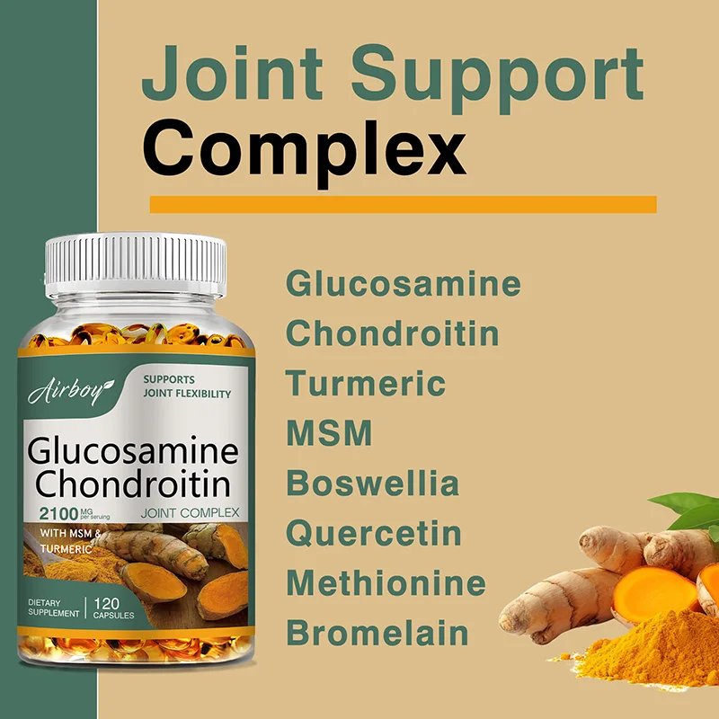 Glucosamine Chondroitin - for Joint and Knee Health,  Bone and Cartilage Health- Non-GMO, Gluten-Free