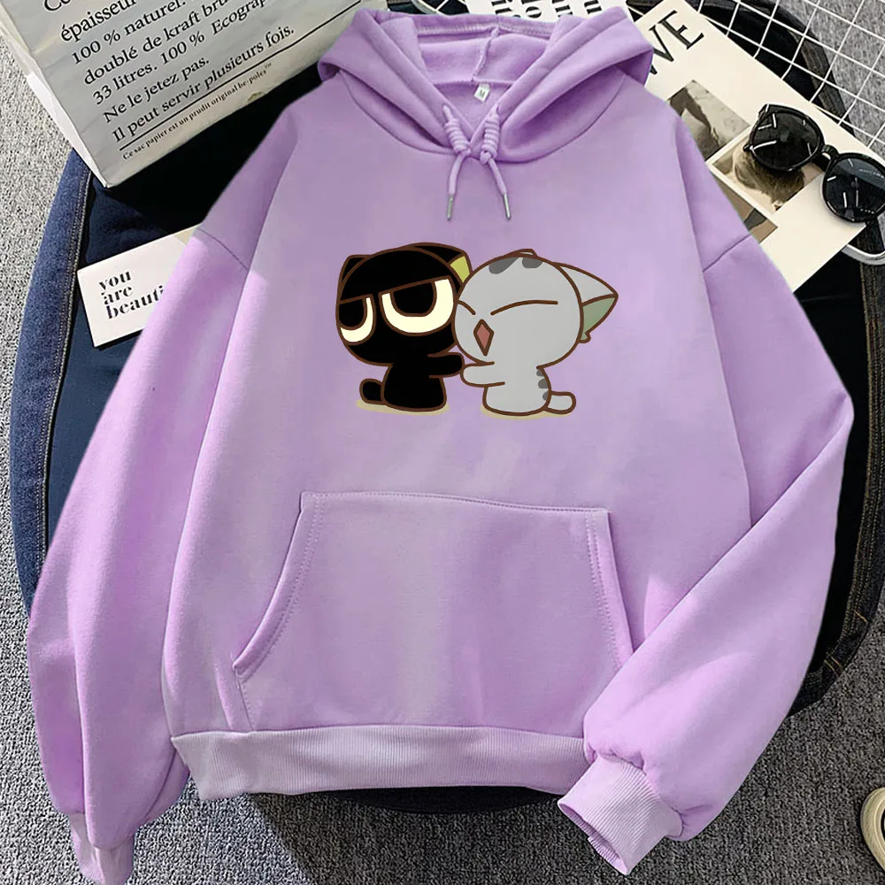 

Luo Xiao Hei Cat Anime Printing Hoodies Kawaii Cartoon Women/Men Girls Sweatshirts Long Sleeve Winter Comfortable Pullovers Cute