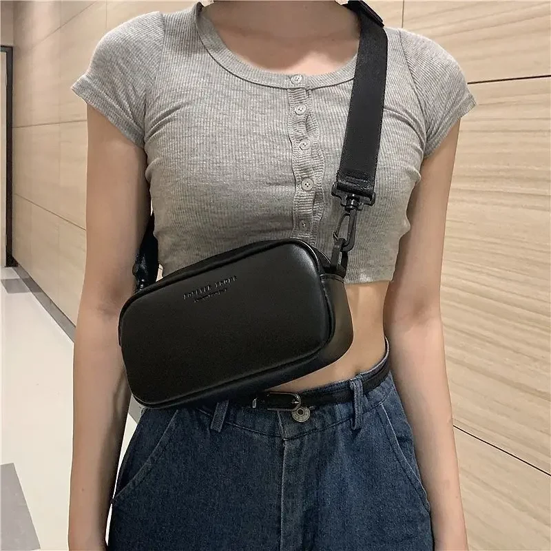 New Korean Fashion Crossbody Bags Women&Men Unisex Purses Handbags Luxury Leather Simple Bag Shoulder Bag  Female