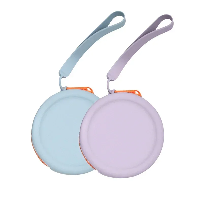 Porte-monnaie rond en silicone pour femmes coréennes, porte-monnaie pendentif, sac à clés pour petites filles, mini sac à main pour écouteurs, cadeau pour enfants, mignon