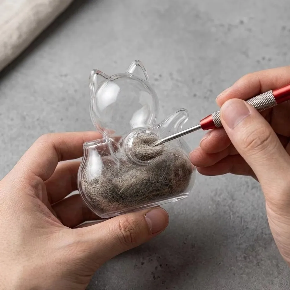 Magnetic Cat Whiskers Collection Ornaments Cartoon Transparent Cat Refrigerator Sticker Cat Pushing Vase Decor
