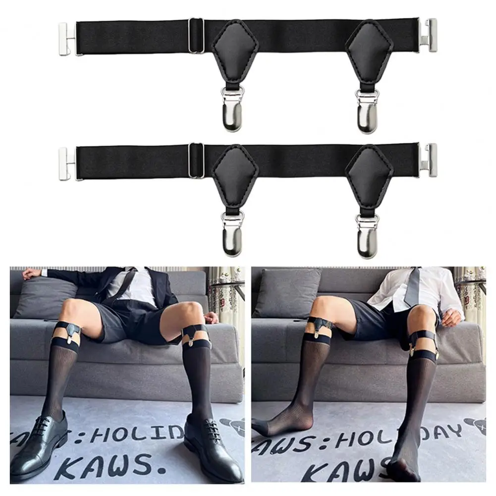

Sock Garters Belt Holders for Men Women Adjustable Non-Slip Sock Strap Suspenders Calf Loop Sock Clip Buckle for Stocking