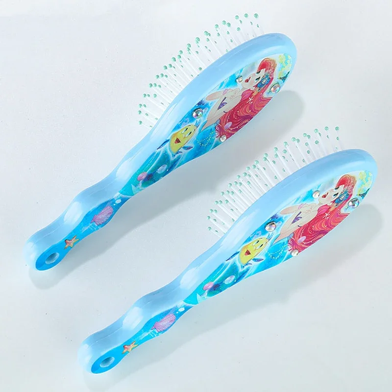 Disney Princess Ariel Air Cushion Combs Cartoon Figures Blue Non-slip Massage Haircare Hairdressing Tool Hair Brush Girls Gifts