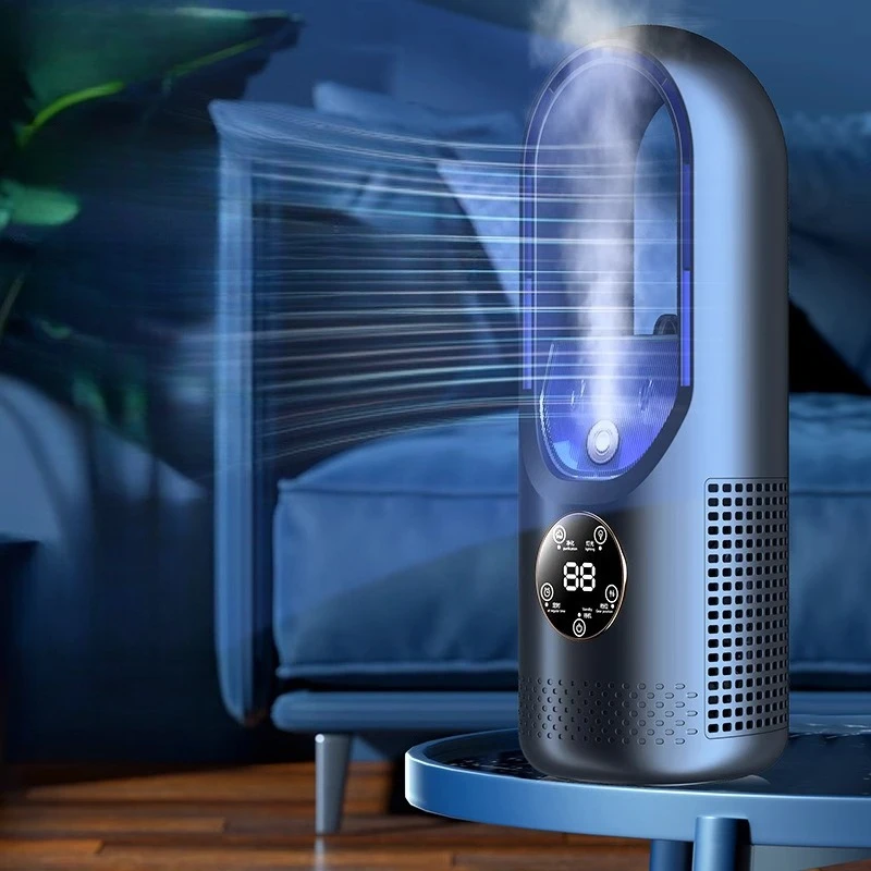 

Oscillating Air Cooler with Humidifier | USB Desktop 3-in-1 Cooling System | Ultra Quiet Evaporative Fan for Office & Dorm