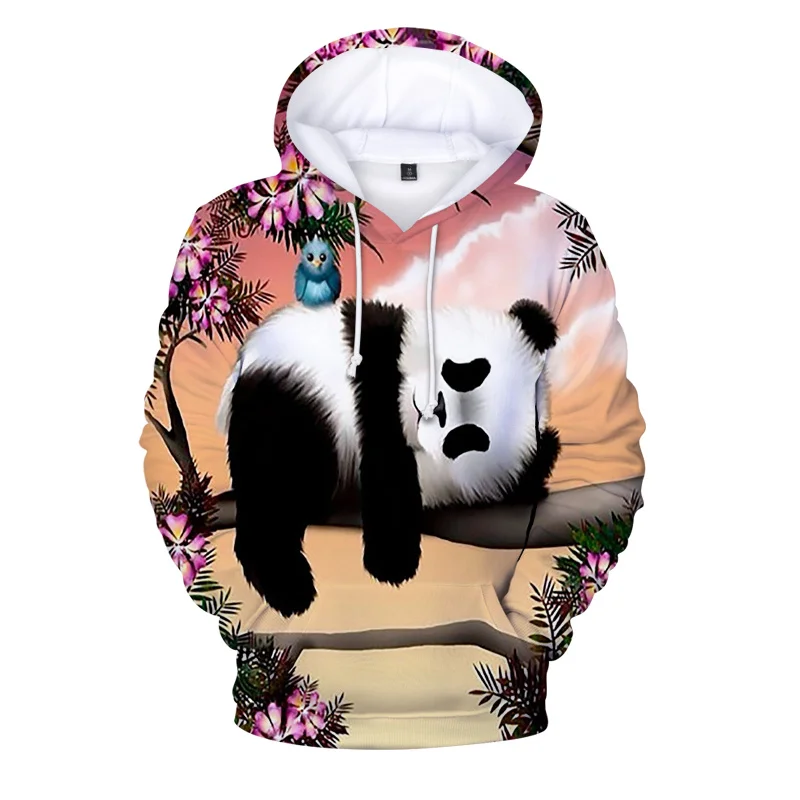 Sudaderas con capucha con estampado 3D de Panda para hombres y niños, ropa de calle divertida, sudaderas con capucha Unisex, ropa Harajuku, Top de invierno