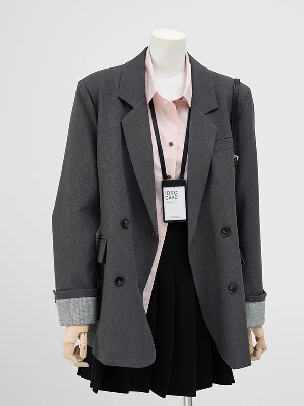 بليزرات طويلة امرأة ربع توالت منصات الكتف القمم المرأة خمر الألوان الصغيرة ملابس خارجية منقوشة الدعاوى طباعة منصة واحدة