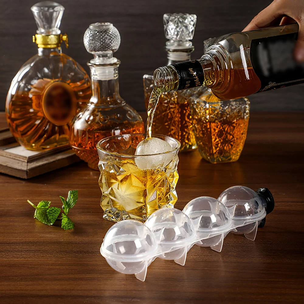 New 4-cell Ice Hockey Whiskey Making Four Hole Round Ice Hockey Mold for Whiskey Milk Cooling Ice Hockey Mold