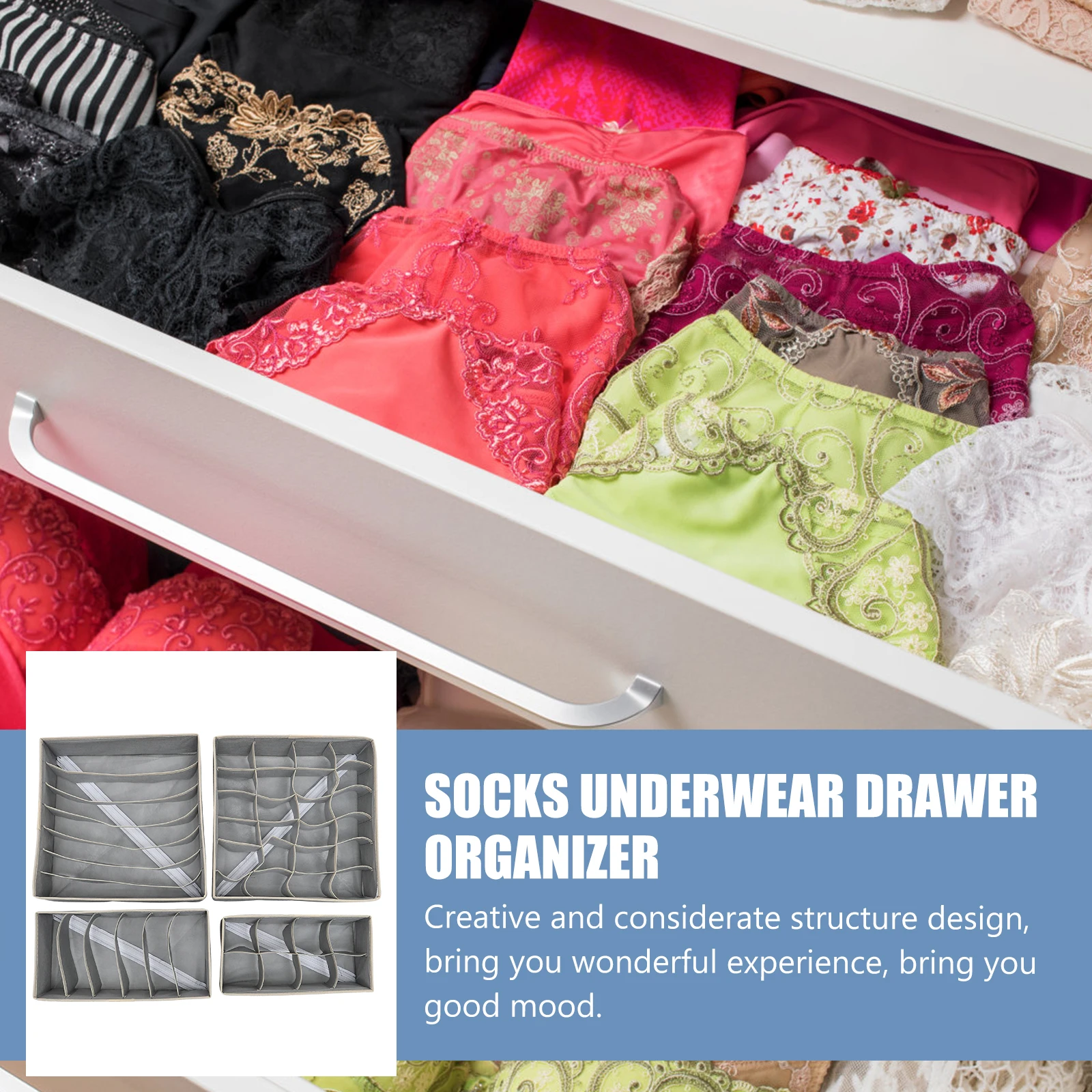 

1Set Strong Nonwovens Underpants Organizer Socks Bra Drawer Dividers Convenient Classification Long Service Life