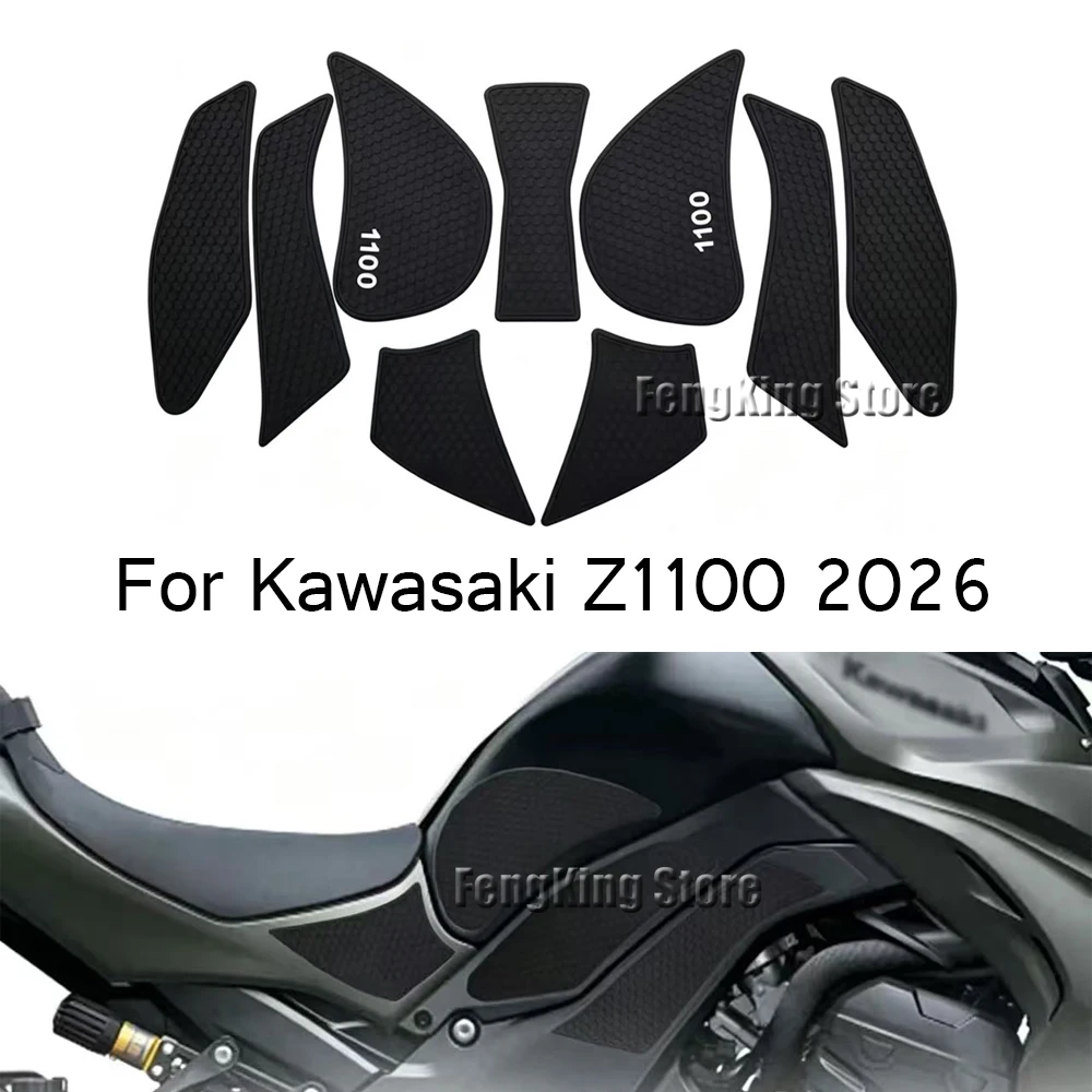 Motorcycle Fuel Tank Pad Anti-Slip Side Waterproof Black White Motorcycle Fuel Tank Pad Sticker for Kawasaki Z1100 2026