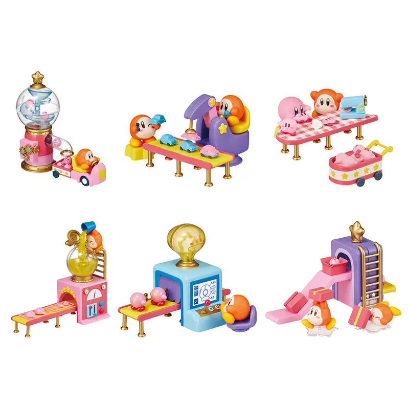 Rement kirby waddle dee brinquedo fábrica cena em miniatura estatueta caixa cega gashapon cápsula brinquedo modelo colecionável anime ornamentos