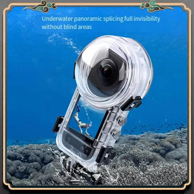 Funda impermeable para cámara de acción confiable para Insta360x4, funda de buceo totalmente sigilosa, funda protectora impermeable de 360 grados y 50M