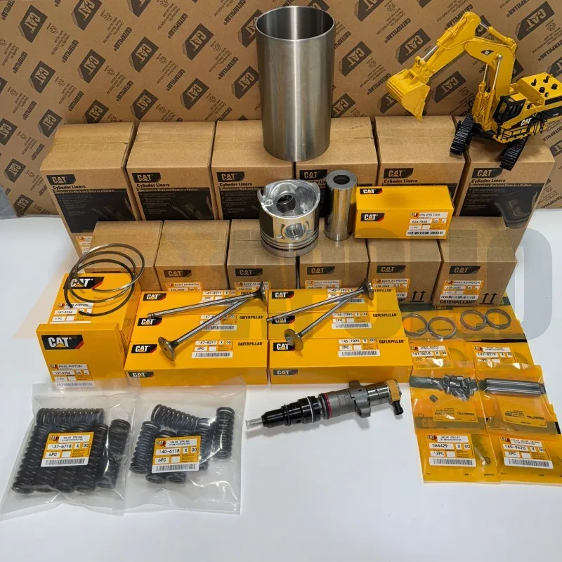 كاتربيلر آلات البناء أجزاء محرك القط C6.4 C6.6 C-9 C7 C9 C13 C15 C18 3126 3306 3406 بطانة طقم تصليح المكبس الدائري