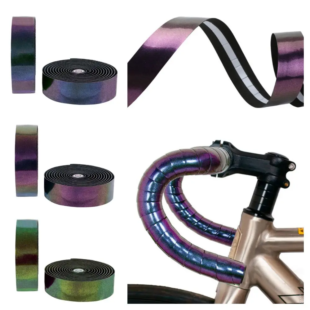 PU Bicycle Handlebar Tapes Aurora Gradient Shock Absorption Bike Handlebar Tape Anti Slip Cycling Accessory Handle Bar Wrap Tape