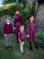 Clearance sale AS AW25 Burgundy Collection shabbos cotton print Smocking dress check shirt soft knitting familly match clothes
