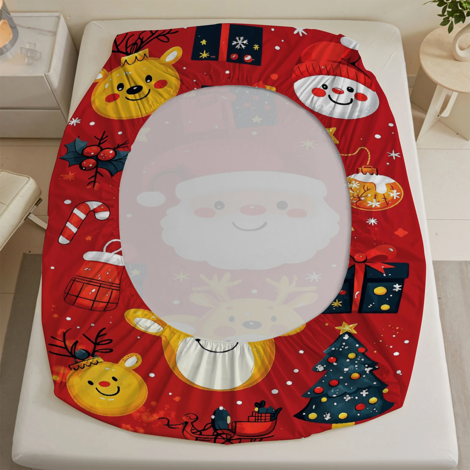 1 buah penutup kasur Natal, pe - Fitted Bed Sheets Deep Pocket ulasan dan harga