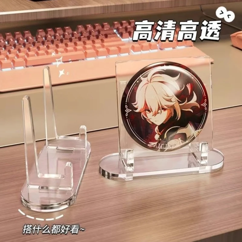 1pc Acrylic Clear Display Stand Acrylic Badge Pins Storage Holder Multi-purpose Display Stand Desktop Medal Photo Card Display