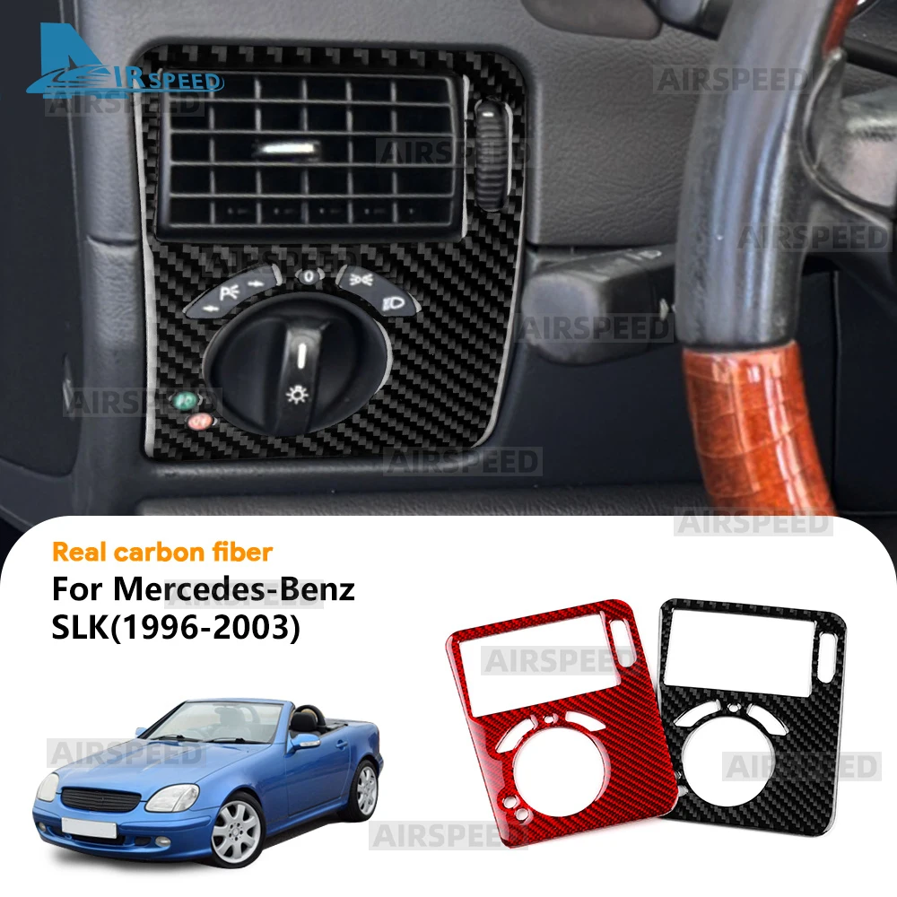 Echte weiche Carbonfaser-Zierleiste für Mercedes Benz SLK R170 1996-2003 Autoscheinwerferschalter