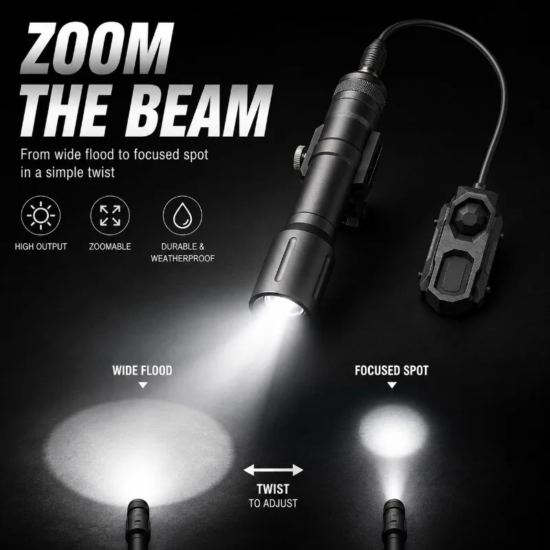 Multi‑Mode Lighting PLH‑V2 Bright Torch, High Lumen Flashlight with Remote on‑Off Cable Hobby DIY Accessory