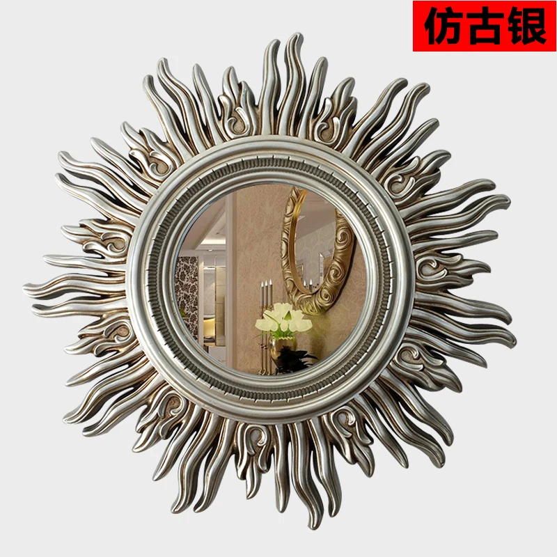 

Modern European American Living Room Wall Mirror, Sun Decorative Mirror, Entrance Mirrors