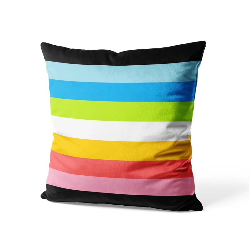 Aertemisi 18'' x 18'' Queer Flag Pride Rainbow LGBT Square Throw Pillow Cushion Covers Cases Pillowcases 45cm x 45cm