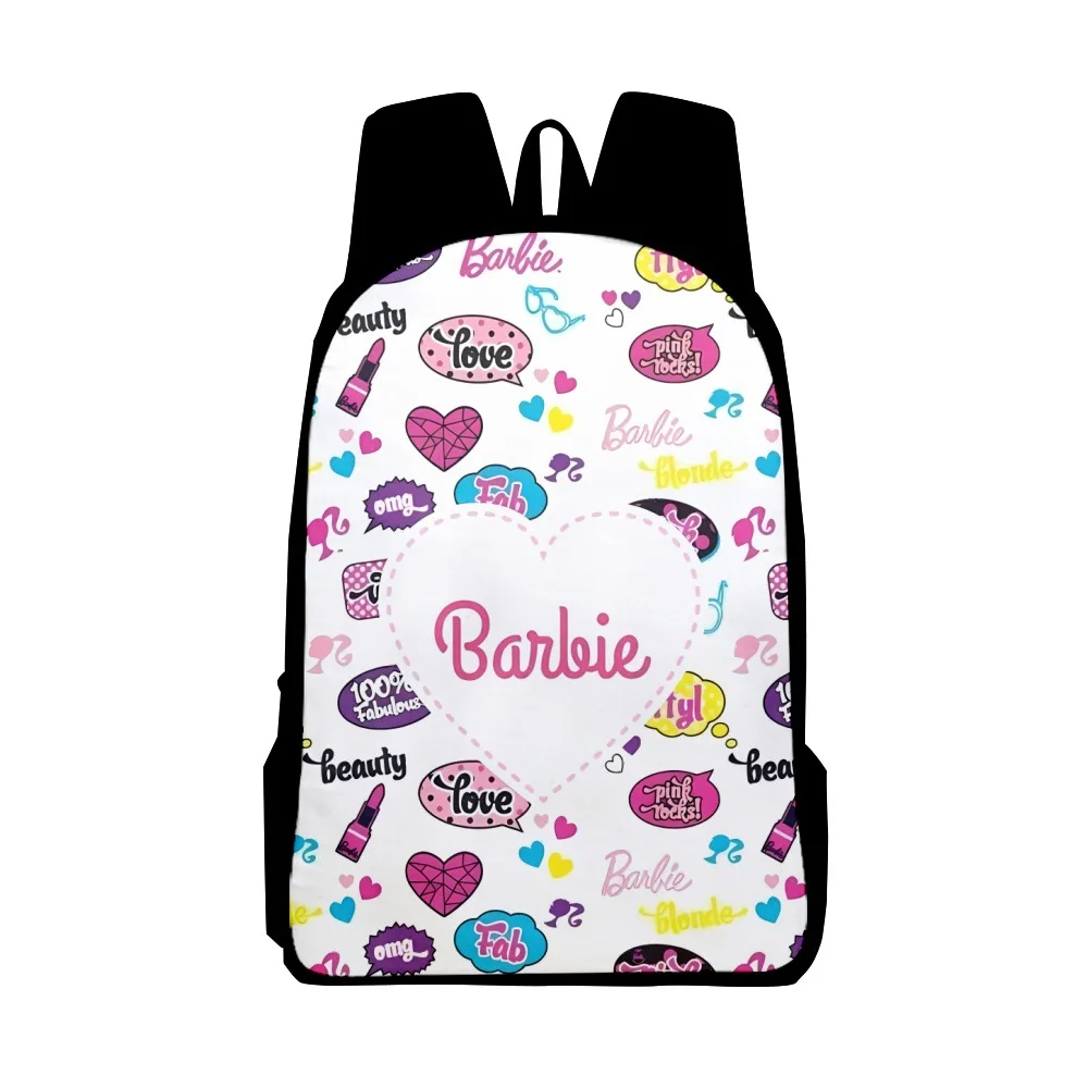 

MINISO New Barbie Peripheral Two-dimensional Movie Trend Series Campus Backpack 3D Oxford Cloth Student School Bag