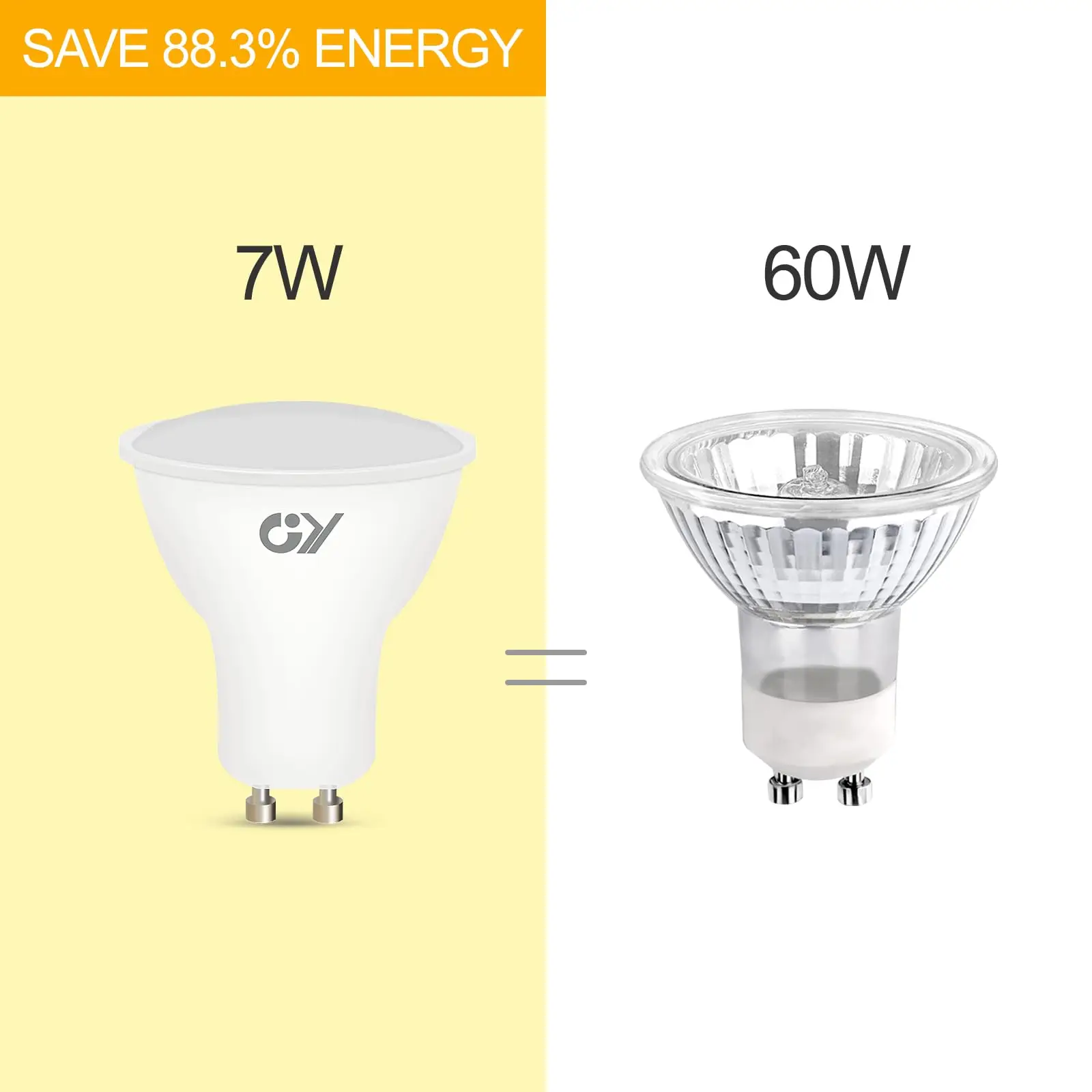 GY GU10 LED لمبة عكس الضوء 7W 600lm لاستبدال أضواء الهالوجين 70W مع 120 °   زاوية شعاع