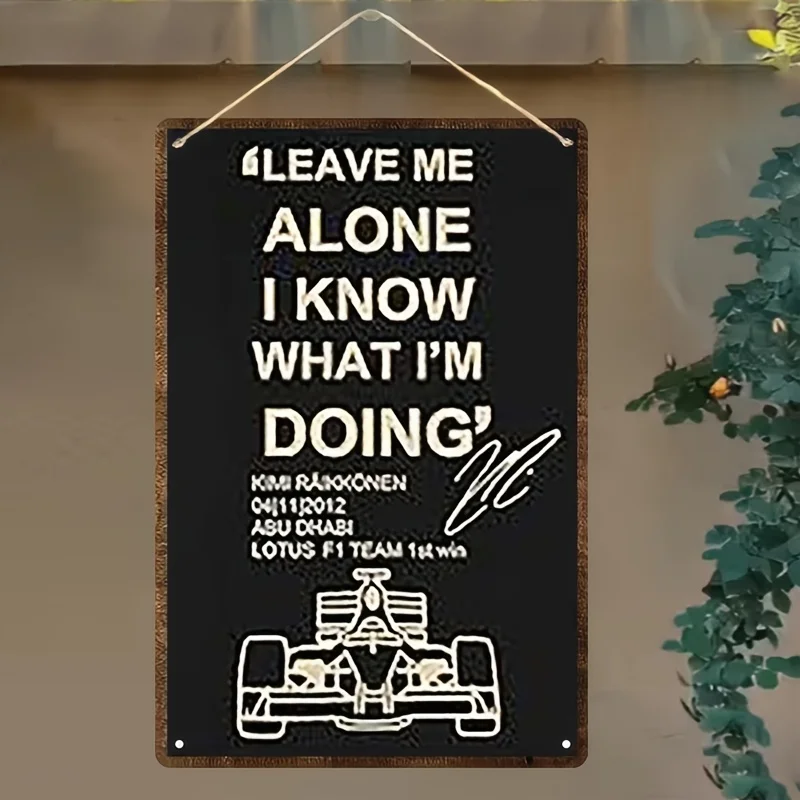 Vintage Metal Wall Plaque - Kimi Räikkönen 2012 Abu Dhabi for Lotus Team First Win Sign, / Retro Iron Art Home, Bar, G