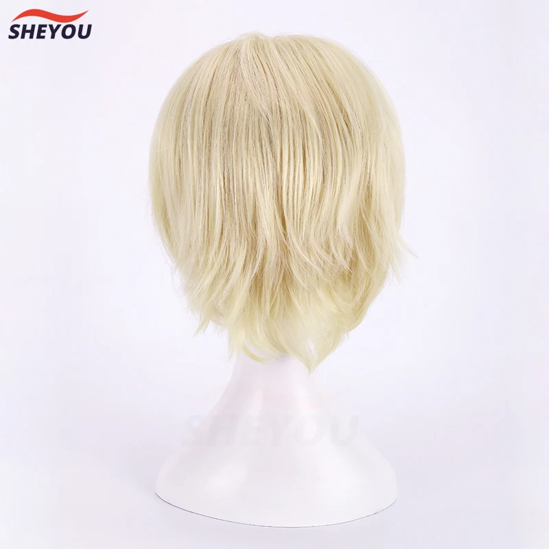 Alois Trancy Cosplay Pruiken Anime Korte Lichte Gouden Hittebestendige Synthetische Hair Halloween Party Pruik + Pruik Cap