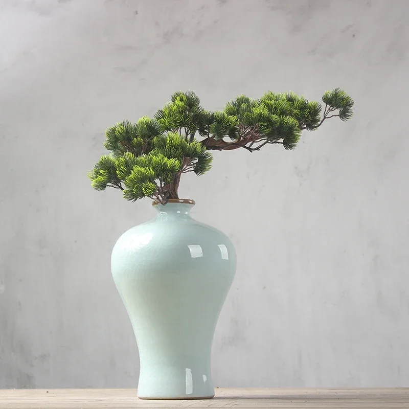 

Simulated pine bonsai plant indoor welcoming pine large bonsai simulated flower set decoration living room flower art