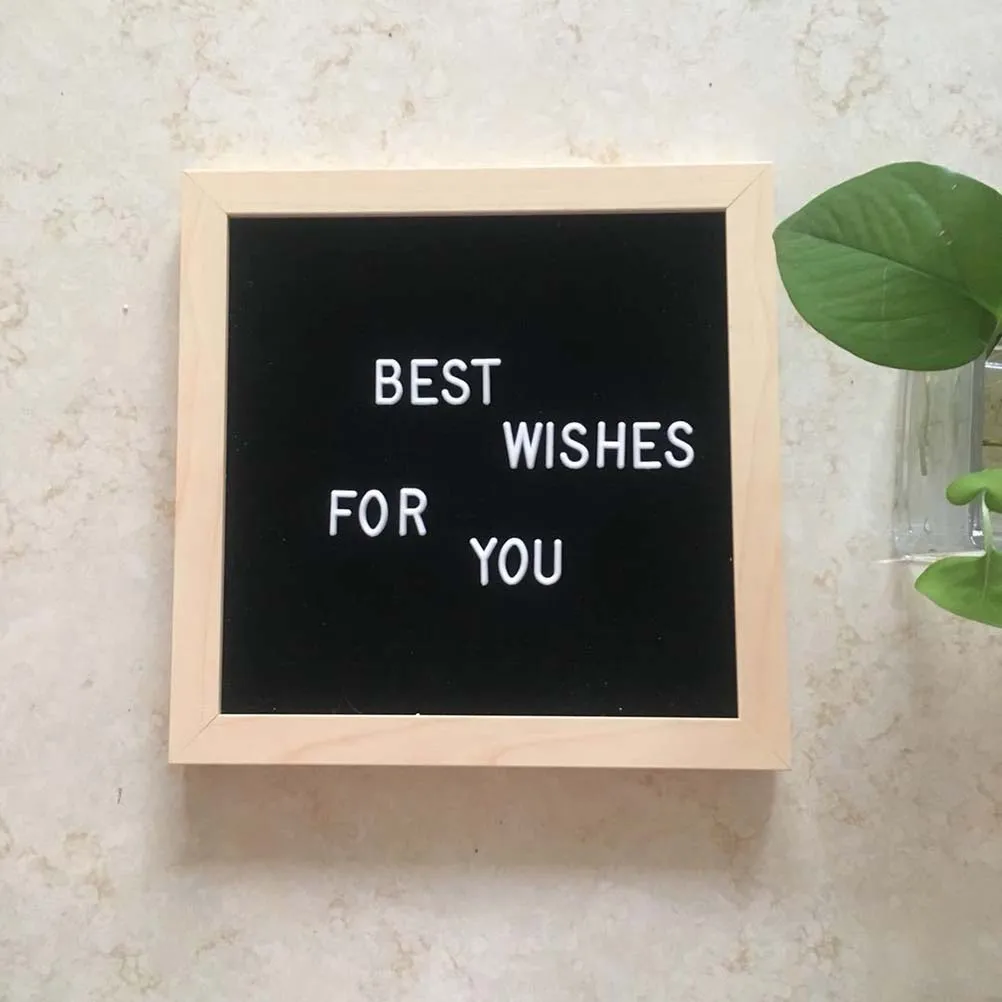 

EVA Felt Cloth Blackboard Wood Board Sets Creative Funny Felt Letter Message Decor Set for Home (Black)