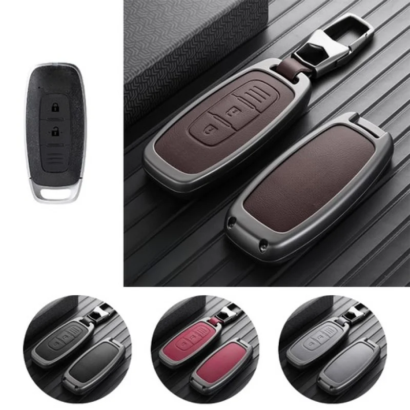 日産-タイタン-アルティマ-ローグ-ムラーノ用-a-亜鉛合金-レザー-車のキーフォブケースカバー