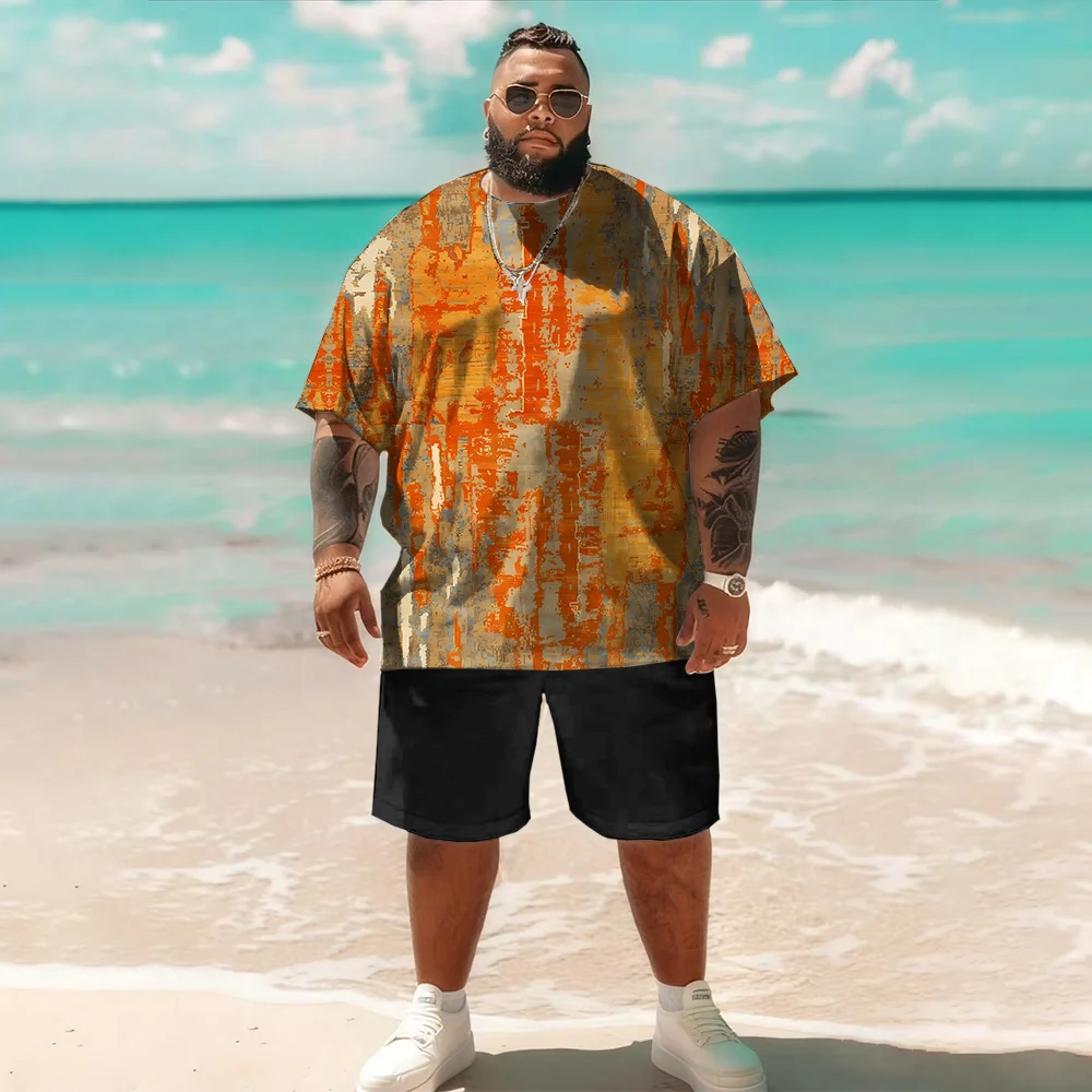 

Мужской комплект с короткими рукавами больших размеров S-9xl: Textured Chic — 2 предмета большого и высокого кроя, мягкая дышащая ткань, гладкое вафельное переплетение,