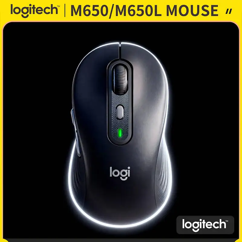 

Беспроводная эргономичная мышь Logitech M650/M650L — двойное подключение, отслеживание объектов на 4000 DPI, на 90% меньше шума при нажатии, 20 месяцев автономной работы