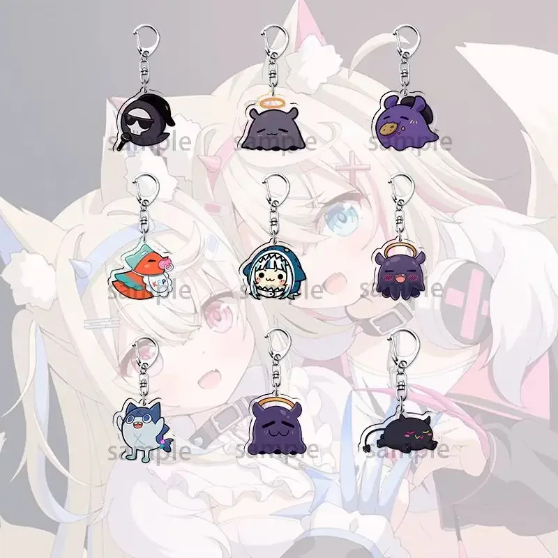 Anime Hololive Figures Keychain Gawr Gura Acrylic key ring YouTuber Keychain