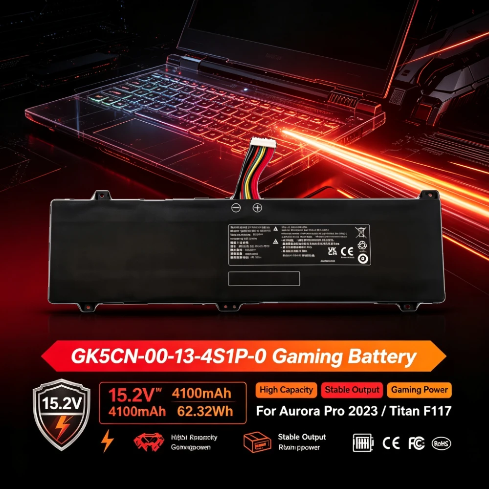 GK5CN-00-13-4S1P-0 15.2V 4100mAh 62.32Wh Laptop Replacement Battery for MECHREVO for Aurora Pro 2023 for Titan F117 Notebook