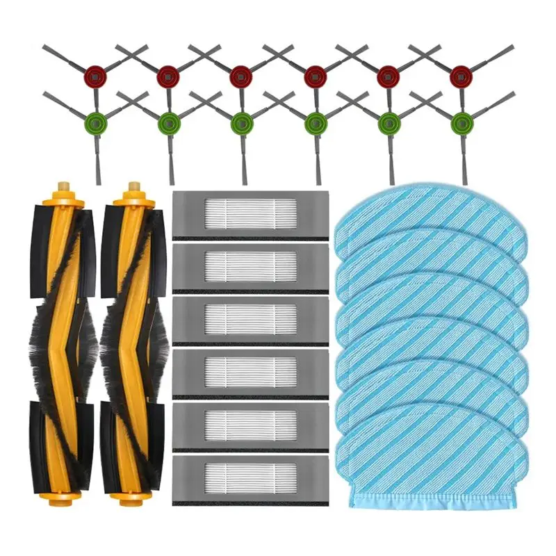 

AUAU-для Ecovacs Deboot OZMO 920 950 T5 T9 Yeedi 2, гибридные запасные части, аксессуары, основная боковая щетка, ткань для швабры с фильтром Hepa