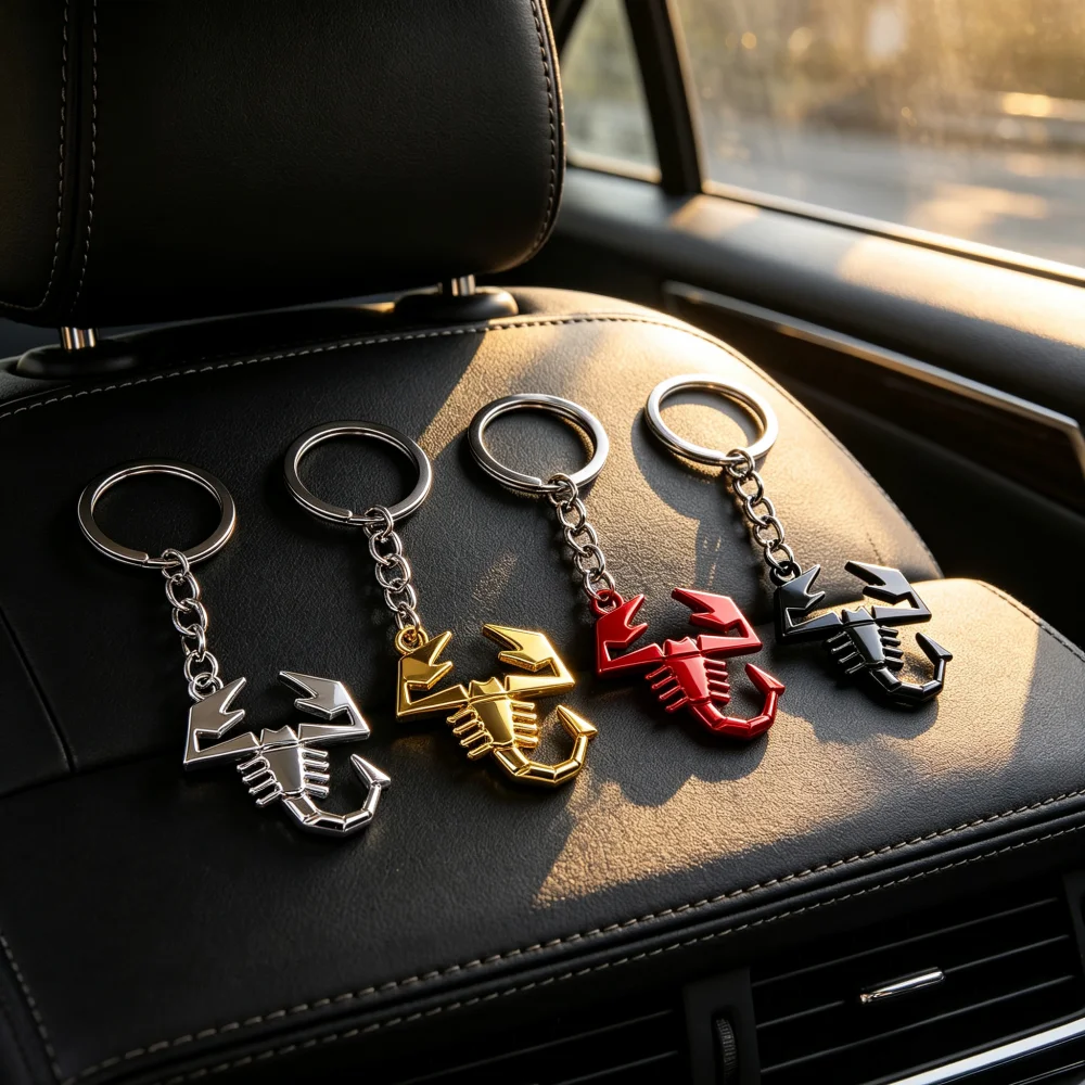 Car Metal Key Ring Pendant Suitable for Abarth 124 Spider 500 Uno Panda Doblo 131 Key Holder Styling Accessory